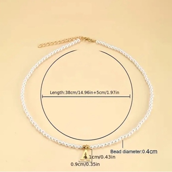 Letter “k” Initial on Faux Pearl Necklace - Picture 2 of 2